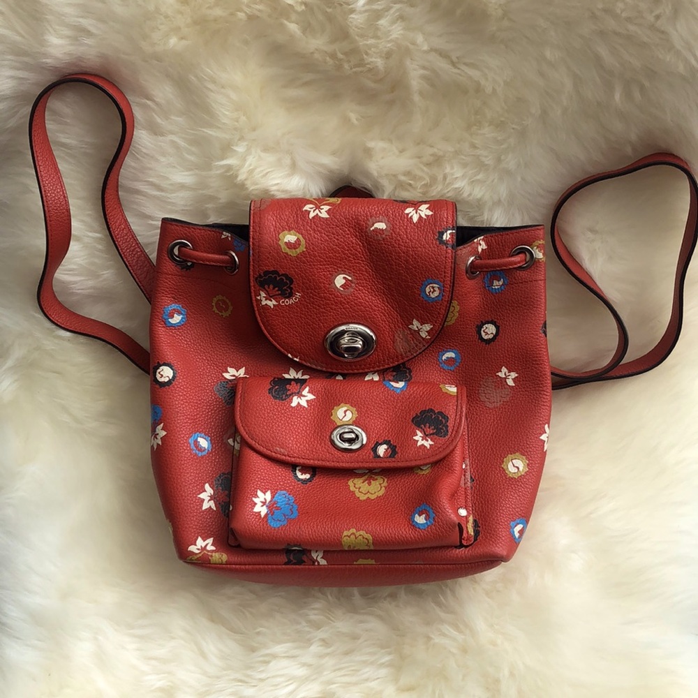 Coach mini leather backpack
